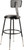 National Public Seating 6418HB-10 41.5" H Black Round Vinyl Padded Heavy Duty Steel Stool with Backrest