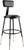 National Public Seating 6418HB-10 41.5" H Black Round Vinyl Padded Heavy Duty Steel Stool with Backrest