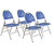 National Public Seating 1105 1100 Series 18.5" W Blue Plastic Deluxe Fan Back Folding Chair