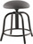 National Public Seating 6820S-10 6800 Series 25" H Charcoal Fabric Padded Seat and Black Frame Swivel Designer Stool