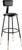 National Public Seating 6424HB-10 47.5" H Black Round Vinyl Padded Heavy Duty Steel Stool with Backrest