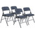 National Public Seating 2204 2200 Series 18.75" W Blue Deluxe Fabric and Char-Blue Frame Upholstered Folding Chair