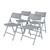 National Public Seating 1412 AirFlex Series 19.75" W Platinum Polypropylene Premium Folding Chair