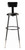 National Public Seating 6430HB-10 53.5" H Black Round Vinyl Padded Heavy Duty Steel Stool with Backrest