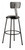 National Public Seating 6430B-10 45" H Black Round Vinyl Padded Heavy Duty Steel Stool with Backrest