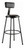National Public Seating 6430B-10 45" H Black Round Vinyl Padded Heavy Duty Steel Stool with Backrest