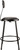 National Public Seating 6424B-10 39" H Black Round Vinyl Padded Heavy Duty Steel Stool with Backrest