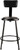 National Public Seating 6424B-10 39" H Black Round Vinyl Padded Heavy Duty Steel Stool with Backrest