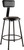 National Public Seating 6424B-10 39" H Black Round Vinyl Padded Heavy Duty Steel Stool with Backrest