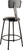 National Public Seating 6424B-10 39" H Black Round Vinyl Padded Heavy Duty Steel Stool with Backrest