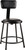 National Public Seating 6418B-10 33" H Black Round Heavy Duty Vinyl Padded Steel Stool with Backrest