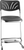 National Public Seating 6622B 6600 Series 35" W Black Rounded Square Polypropylene Seat Chrome Plated Frame Elephant Z-Stool with Backrest