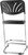 National Public Seating 6622B 6600 Series 35" W Black Rounded Square Polypropylene Seat Chrome Plated Frame Elephant Z-Stool with Backrest