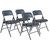 National Public Seating 1304 1300 Series 18.75" W Blue Premium Vinyl Upholstered Folding Chair