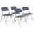 National Public Seating 2205 2200 Series 18.75" W Blue Deluxe Fabric and Gray Frame Upholstered Folding Chair