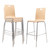 National Public Seating BCS22 Bushwick Series 46.5" H Natural Laminated Plywood Seat and Chrome Frame Stack Cafe Barstool with Back