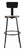 National Public Seating 6230B-10 45" H Brown Round Wood Seat Heavy Duty Steel Stool with Black Backrest