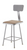 National Public Seating 6324B 39" H Brown Contoured Square Wood Seat Heavy Duty Steel Stool with Gray Backrest