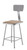 National Public Seating 6324B 39" H Brown Contoured Square Wood Seat Heavy Duty Steel Stool with Gray Backrest