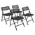 National Public Seating 1410 AirFlex Series 19.75" W Black Polypropylene Premium Folding Chair