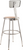 National Public Seating 6218HB 41.5" H Brown Round Wood Seat Heavy Duty Steel Stool with Gray Backrest