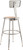 National Public Seating 6218HB 41.5" H Brown Round Wood Seat Heavy Duty Steel Stool with Gray Backrest