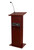 National Public Seating 111PLS-MY Power Plus Series 12.5" W x 4.25" D Mahogany Lectern with Oklahoma Sound