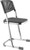 National Public Seating 6618B 6600 Series 31.75" H Black Rounded Square Polypropylene Seat Chrome Plated Frame Elephant Z-Stool with Backrest