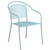 Flash Furniture CO-35SQ-03CHR2-SKY-GG 35.5" Dia. Sky Blue Steel Square Table with 2 Round Back Chairs Patio Table Set