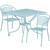 Flash Furniture CO-35SQ-03CHR2-SKY-GG 35.5" Dia. Sky Blue Steel Square Table with 2 Round Back Chairs Patio Table Set