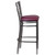 Flash Furniture XU-6F8B-CLR-BAR-BURV-GG Hercules Series Burgundy Vinyl Seat Gray Steel Frame with Clear Coat Finish Restaurant Bar Stool