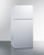 Summit FF18W 18 Cu. Ft. White Finish Stainless Steel 2 Doors Top-Mount Refrigerator-Freezer - 115 Volts