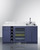 Summit OASISMN35 68.5" W Blue Fully Assembled Hardwood Cabinetry and Countertop Turnkey Oasis Wet Bar - 115 Volts