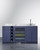 Summit OASISMN35 68.5" W Blue Fully Assembled Hardwood Cabinetry and Countertop Turnkey Oasis Wet Bar - 115 Volts