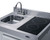 Summit C30IND 30" W White Metal Cabinet All-In-One Kitchenette with 2-Burner Induction Cooktop - 115 Volts