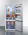 Summit FFBF172W 16.1 Cu. Ft. White Cabinet Stainless Steel 1-Section Bottom Mount Refrigerator-Freezer - 115 Volts
