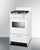 Summit WTM1107ISW 20" W White Finish Stainless Steel 4 Burners and Oven with Interior Lightning Natural Gas Range - 36,400 BTU