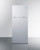 Summit CTR151W 14.3 Cu. Ft. White Interior Stainless Steel 2 Solid Doors Frost-Free Refrigerator-Freezer - 115 Volts