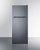Summit CTR15SS 14.3 Cu. Ft. Black Stainless Steel and White Interior 2 Solid Doors Frost Free Refrigerator-Freezer - 115 Volts