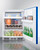 Summit BRF611WHB 23.63" W Blue Solid Door Built-In or Freestanding Undercounter Refrigerator-Freezer - 115 Volts