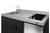 Summit CK54SINKL 54" W Black One Piece Stainless Steel Top with Deep Drawn Sink All-In-One Kitchenette - 115 Volts