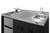 Summit CK54SINKL 54" W Black One Piece Stainless Steel Top with Deep Drawn Sink All-In-One Kitchenette - 115 Volts
