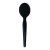 Essendant BWKSSHWPSBIW 7.09" W Black Heavyweight Wrapped Polystyrene Cutlery Soup Spoon - 1000 per Carton