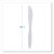 Essendant BWKKNIFEHWPPWH 9.25" W White Heavyweight Polypropylene Cutlery Knife - 1000 per Carton
