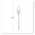 Essendant BWKFORKHWPPWIW 7.48" W White Heavyweight Wrapped Polypropylene Cutlery Fork - 1000 per Carton