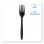 Essendant BWKFORKHWPPBIW 7.48" W Black Heavyweight Wrapped Polypropylene Cutlery Fork - 1000 per Carton