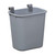 Lakeside 202 Large Gray Polyethylene Waste Basket with Stainless Steel Hanger Strap