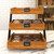 Koolmore KM-SDW-3ST 16.5" W Ash-Wood Frame with 3-Tier Eucalyptus Shelves Wooden Staircase Display Case