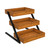 Koolmore KM-SDW-3ST 16.5" W Ash-Wood Frame with 3-Tier Eucalyptus Shelves Wooden Staircase Display Case
