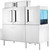 Hobart CL66-DWR+BUILDUP 44.75" W Single Tank with Power Scrapper Stainless Steel Conveyor Dishwasher - 208 Volts